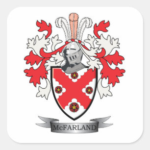 McFarland Family Crest Coat of Arms Vierkante Sticker