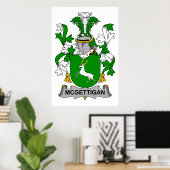 McGettigan Family Crest Poster (Thuiskantoor)