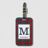 McGowan Tartan Red, Blue en Green Plaid Pattern Bagagelabel (Voorkant (verticaal))