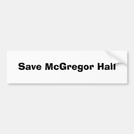 McGregor Hall behouden Bumpersticker (Voorkant)
