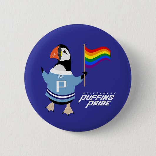 McGuffin Puffin Pride Ronde Button 5,7 Cm (Voorkant)