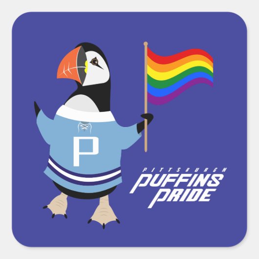McGuffin Puffin Pride Vierkante Sticker (Voorkant)