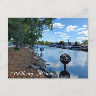 McHenry, Illinois   De Fox River Walkway Briefkaart