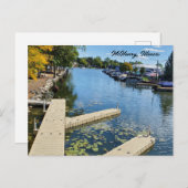 McHenry, Illinois Fox River Boatway Briefkaart (Voorkant / Achterkant)