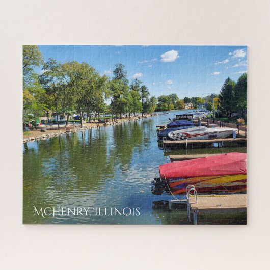 McHenry, Illinois River Walkway aan de Fox River Legpuzzel (Horizontaal)