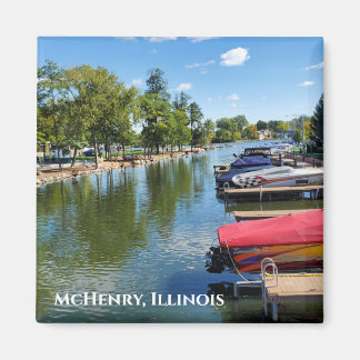 McHenry, Illinois River Walkway aan de Fox River Magneet