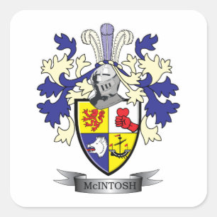McIntosh Family Crest Coat of Arms Vierkante Sticker