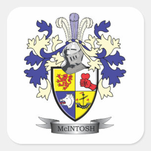 McIntosh Family Crest Coat of Arms Vierkante Sticker