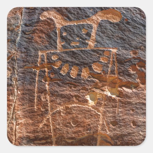 McKee Springs Petroglyph - Vernal - Utah Vierkante Sticker (Voorkant)