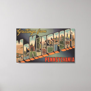 McKeesport, Pennsylvania - Grote Letter-scènes Canvas Afdruk