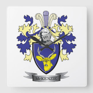 McKenzie Family Crest Coat of Arms Vierkante Klok