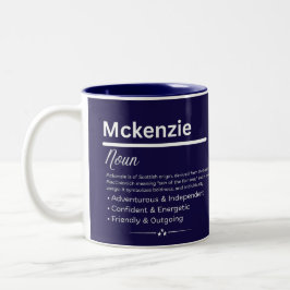 Mckenzie, Girl Personalized Name Definition Mug Tweekleurige Koffiemok
