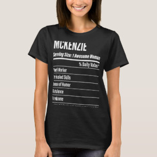 Mckenzie Nutritional Facts Serving Size Calories T-shirt