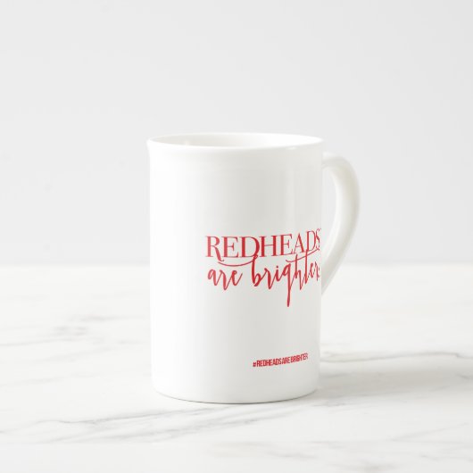 McKENZIE: "Redhead are Brighter" Bone China Mok (Voorkant rechts)