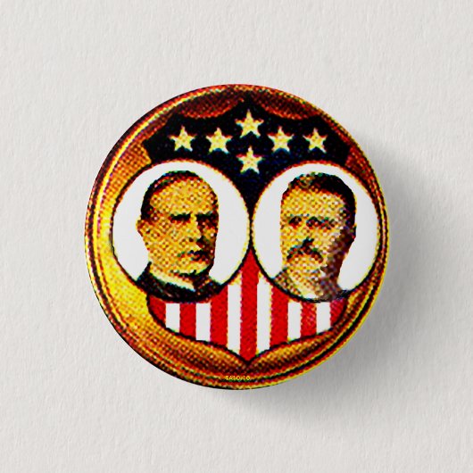McKinley-Roosevelt jugate Ronde Button 3,2 Cm (Voorkant)