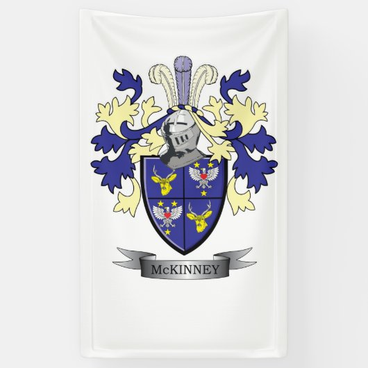 McKinney Family Crest Coat of Arms Spandoek (Verticaal)