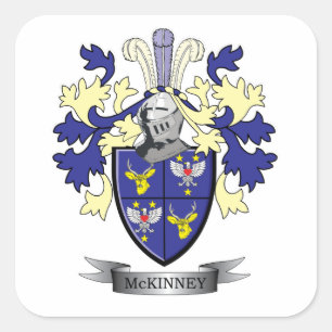 McKinney Family Crest Coat of Arms Vierkante Sticker