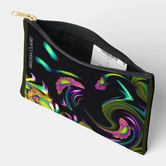 MCKS IT "Daisy" Petit sac d'accessoires en olive (Ouvrir)