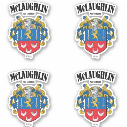 McLaughlin Crest Ierse vertaling & betekenis (x4) Sticker (Voorkant)