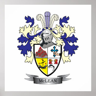 McLean Family Crest Coat of Arms Poster
