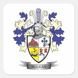 McLean Family Crest Coat of Arms TITLE Vierkante Sticker