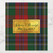 McLean Tartan Plaid Mariage Étiquette à vin (Étiquettes simples)