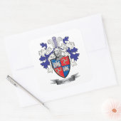 McLeod Family Crest Coat of Arms Vierkante Sticker (Envelop)