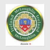 McLoughlin Shield & Celtic Cross gepersonaliseerd Sticker (Vel)