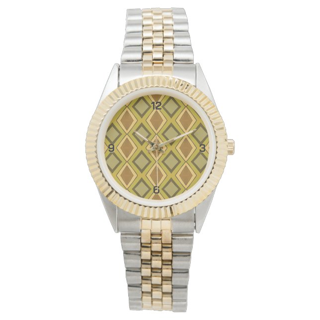 MCM Art Deco diamantpatroon Horloge (Voorkant)