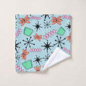 MCM Atomic Blue Sinaasappel Pink Green Bad Handdoek (Wasdoekje)