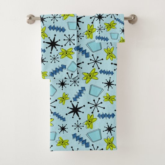 MCM Atomic Blues en groen Bad Handdoek (Insitu)