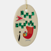 MCM Atomic Era kerstversiering Keramisch Ornament (Rechts)