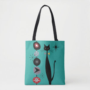 MCM Atomic Era Mid Century Moderne Retro Cool Cat Draagtas