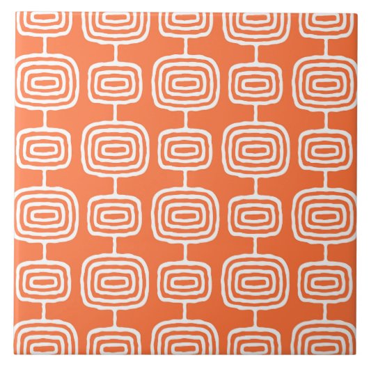 MCM Atomic Rings Abstracte Patroon Keramische Tege Tegeltje (Voorkant)