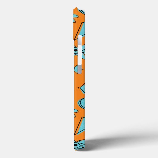 MCM Atomic Shapes Turquoise op Sinaasappel Case-Mate iPhone Case (Achterkant / Links)