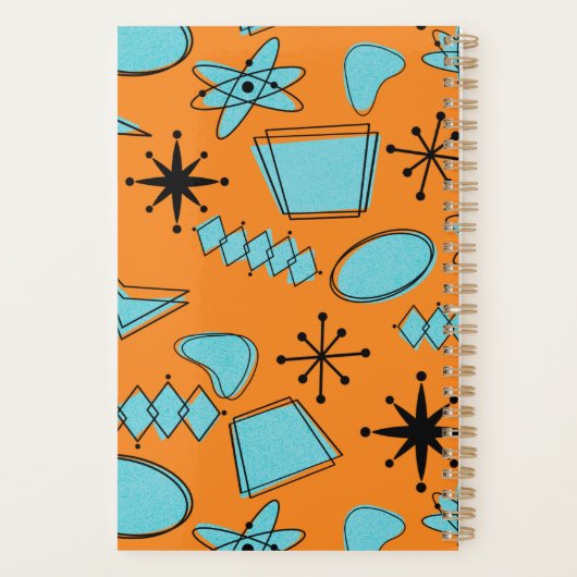 MCM Atomic Shapes Turquoise op Sinaasappel Planner (Achterkant)
