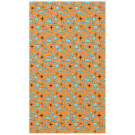 MCM Atomic Shapes Turquoise op Sinaasappel Tafelkleed