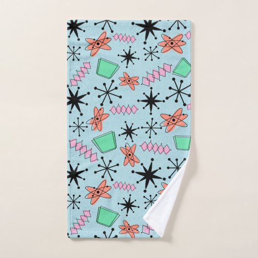 MCM bleu atomique orange rose vert (Serviette à main)