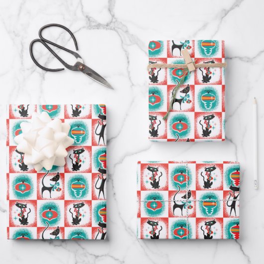 MCM Cats Kerstcadeau inpakpapier (Voorkant)
