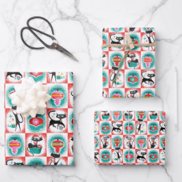 MCM Cats Kerstcadeau inpakpapier Vel