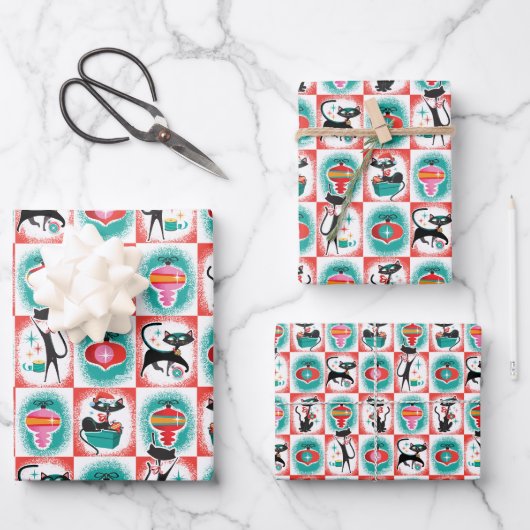 MCM Cats Kerstcadeau inpakpapier Vel (Voorkant)