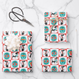MCM Cats Kerstcadeau inpakpapier Vel