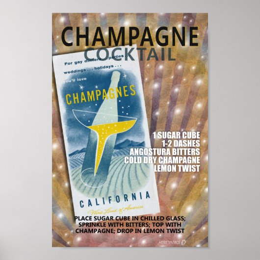 MCM CHAMPAGNE COCKTAIL RECIPE vers 2 Poster (Voorkant)