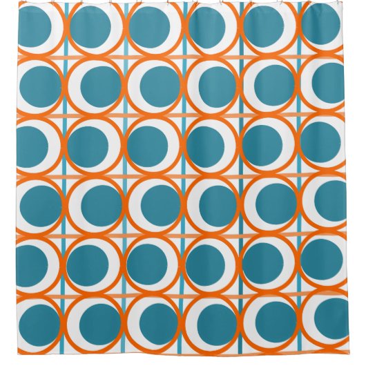 MCM-cirkels en lijnen Douchegordijn (Voorkant)