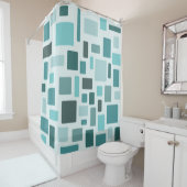 MCM Disarrayed Bricks Aquamarine Douchegordijn (In situ)