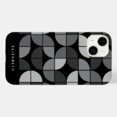 MCM Geometric Mod Circles Patroon - zwart en grijs Case-Mate iPhone Case (Achterkant (horizontaal))