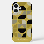 MCM Geometric Mod Circles Pattern - gouden zwarte Case-Mate iPhone Case (Achterkant)