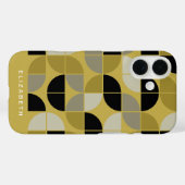 MCM Geometric Mod Circles Pattern - gouden zwarte Case-Mate iPhone Case (Achterkant (horizontaal))