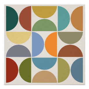 MCM Halfcirkelkleur op Cream Square Perfect Poster