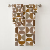 MCM Halfcirkels Browns+Cream Patroon Bad Handdoek (Insitu)
